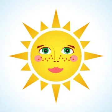 Cute smiling sun Stock Illustration