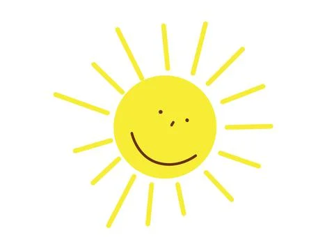 Cute Smiling sun Illustrazione stock