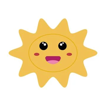 Cute Smiling Sun Vector Illustration Stock Illustration