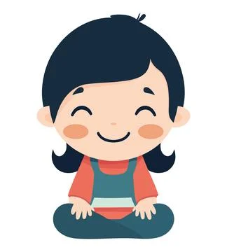 Cute smiling toddler sitting Stock Illustration