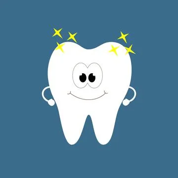 A cute smiling tooth, clean to a shine. Stock Illustration
