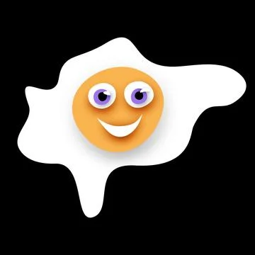 Cute Smilying Fried Egg Stock Illustration