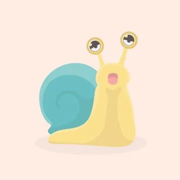 Cute snail cartoon vector isolated. Stock Illustration