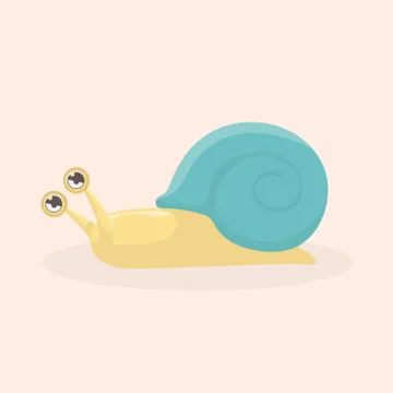 Cute snail cartoon vector isolated. Stock Illustration