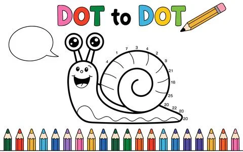 Cute snail dot to dot activity with colorful pencils Stock-Illustration