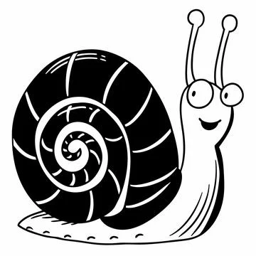 Cute Snail Flat Vector Illustration Stock Illustration