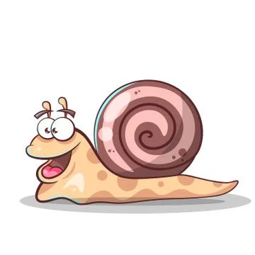 Cute snail isolated on white background Stock Illustration