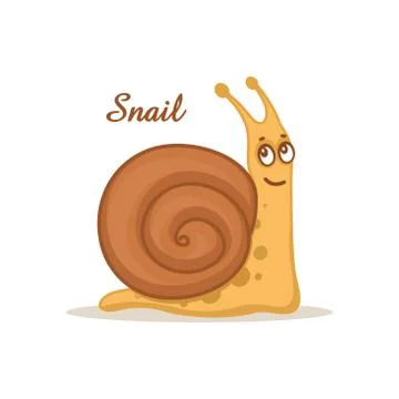 Cute snail on white background Stock Illustration