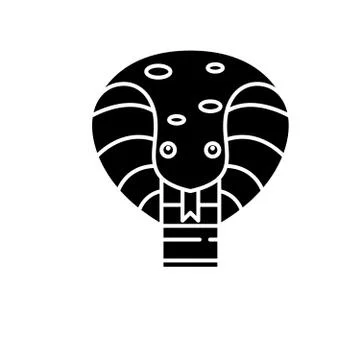 Cute snake black icon, vector sign on isolated background. Cute snake concept Stock Illustration