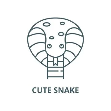 Cute snake vector line icon, linear concept, outline sign, symbol Stock Illustration