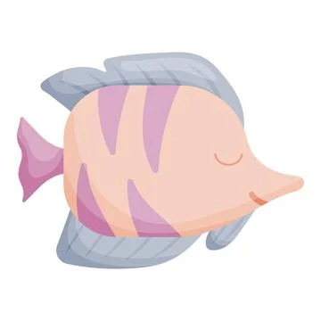 Cute Snouted Fish Flat Vector Illustration Art Stock Illustration