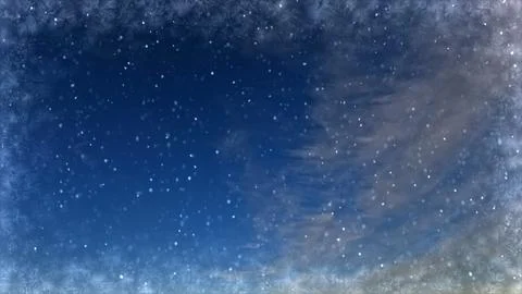 Cute snow fall on clouds on sky bg - photo of nature Stock Photos