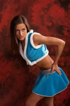 Cute snow maiden posing Stock Photos