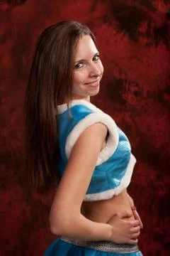 Cute snow maiden posing Stock Photos