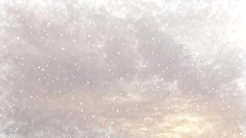 Cute snowfall on clouds on sky backdrop - photo of nature Stock Photos
