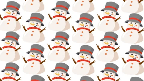 Cute Snowman Christmas Pattern Loop Video stock 331834310