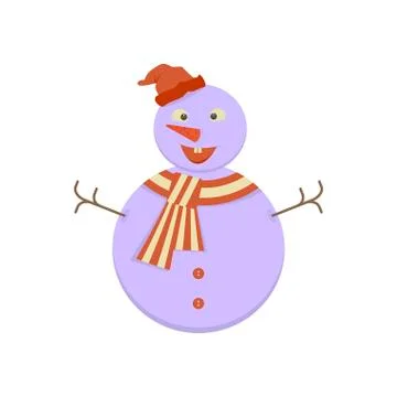 Cute Snowman with Emotional expression face Stock Illustration