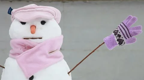 Cute snowman Stock Footage 10739314