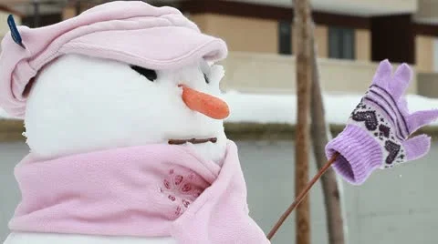 Cute snowman Stock Footage