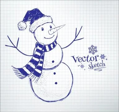 Cute snowman Stock Illustration