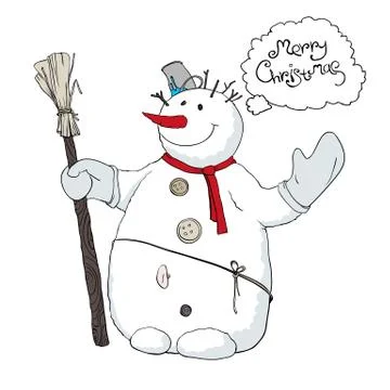 Cute snowman llustration. vector, eps8 Illustrazione stock