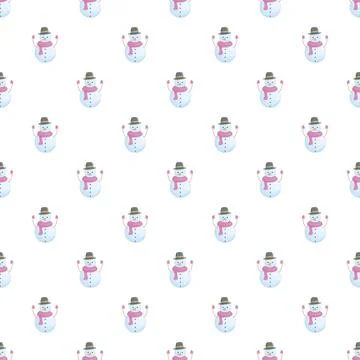 Cute snowman pattern celebrating winter holidays and traditions 스톡 일러스트