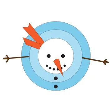 Cute snowman on white background Stock Illustration