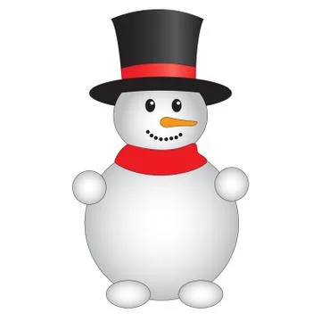 Cute snowman on white background Stock Illustration