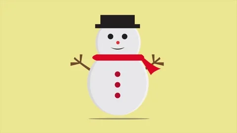 Cute Snowman Winter Animation Stock Footage 321626657