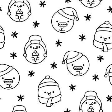 Cute soap bubble. Seamless pattern. Coloring Page. Stock Illustration