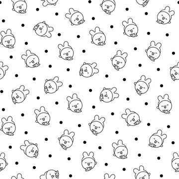 Cute soap bubble. Seamless pattern. Coloring Page. Stock Illustration