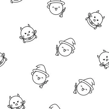 Cute soap bubble. Seamless pattern. Coloring Page. Stock Illustration