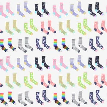 Cute socks seamless pattern Stock Illustration