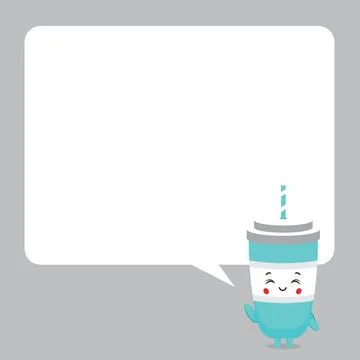 Cute Soda Drinks with Speech Bubbles Stock Illustration