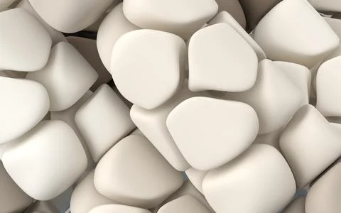 Cute soft block, fun repeated shapes, 3d rendering. 스톡 일러스트