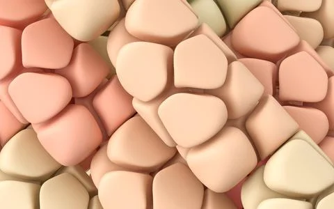 Cute soft block, fun repeated shapes, 3d rendering. Stock Illustration