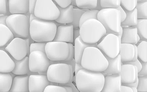 Cute soft block, fun repeated shapes, 3d rendering. 스톡 일러스트