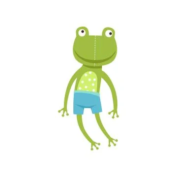 Cute soft frogling plush toy, stuffed cartoon animal vector Illustration Stock Illustration
