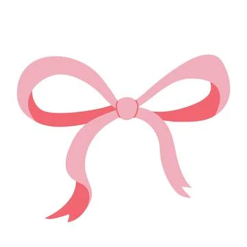 Cute soft pink bow clip art 스톡 일러스트