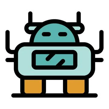 Cute space robot exploring alien planet with antennae receiving signals Stock Illustration