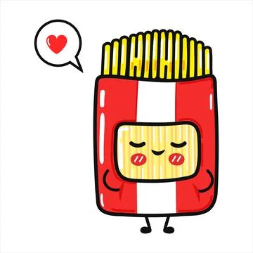 Cute spaghetti package character with heart speech bubble 库存插图