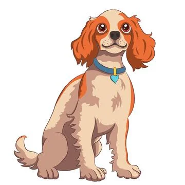 Cute spaniel dog vector illustration Stock Illustration
