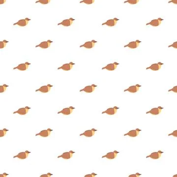 Cute sparrow bird seamless repeating pattern Illustrazione stock