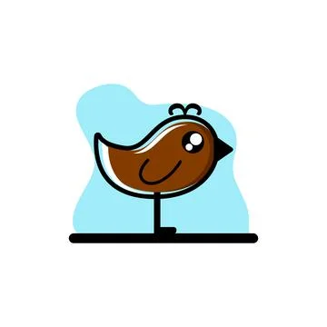Cute Sparrow Character Vector Illustration Design Concept Stock Illustration