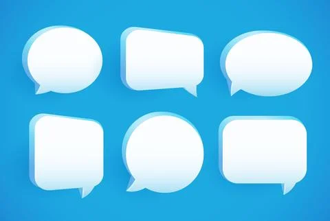 Cute Speech Bubble of dialogue 3d Stock Illustration