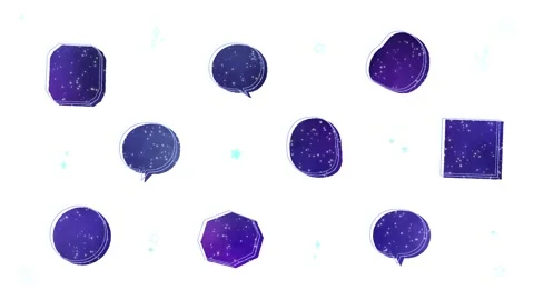 A cute speech bubble set with a galaxy pattern Stock Footage 313640330