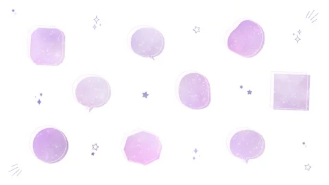 A cute speech bubble set with a galaxy pattern Stock Footage 313640332