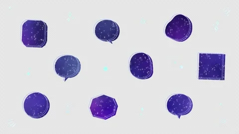 A cute speech bubble set with a galaxy pattern Stock Footage 313640341