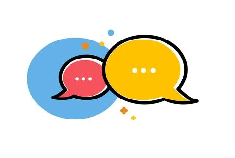 Cute speech bubbles, bubble chat Stock Illustration