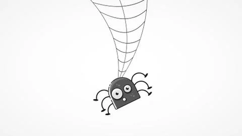 Cute Spider And Webs Over Gray Background Vector Illustrazione stock